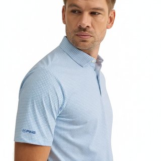 PING Gilmore męskie polo, white/dusty blue