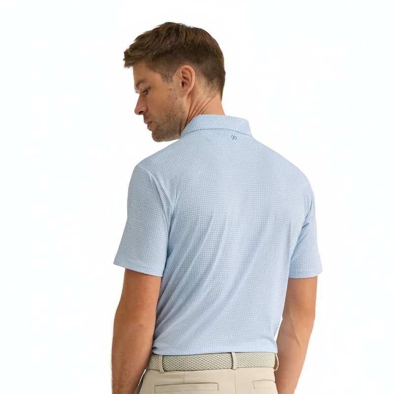 PING Gilmore męskie polo, white/dusty blue