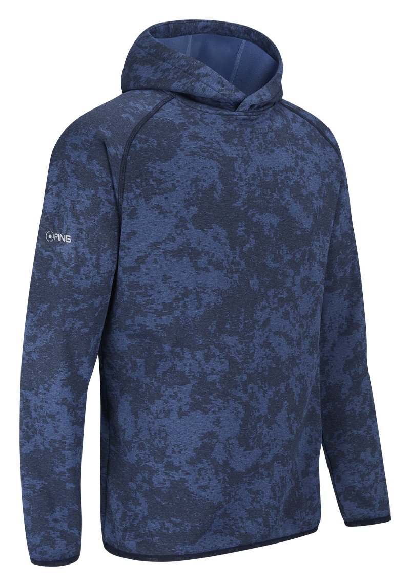 PING Saul męska bluza z kapturem, deep sea blue camo