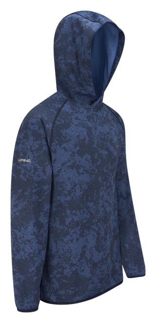 PING Saul męska bluza z kapturem, deep sea blue camo