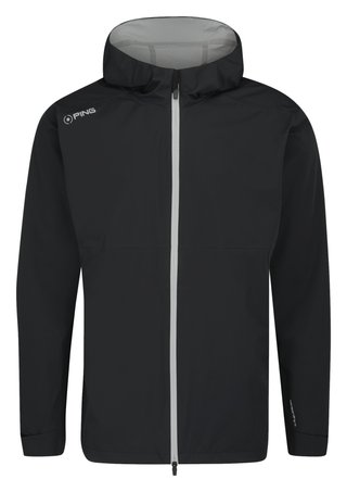 PING AquaDrive Waterproof męska kurtka z kapturem, czarna