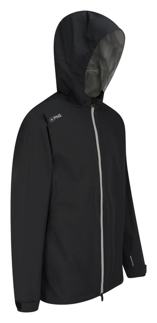 PING AquaDrive Waterproof męska kurtka z kapturem, czarna