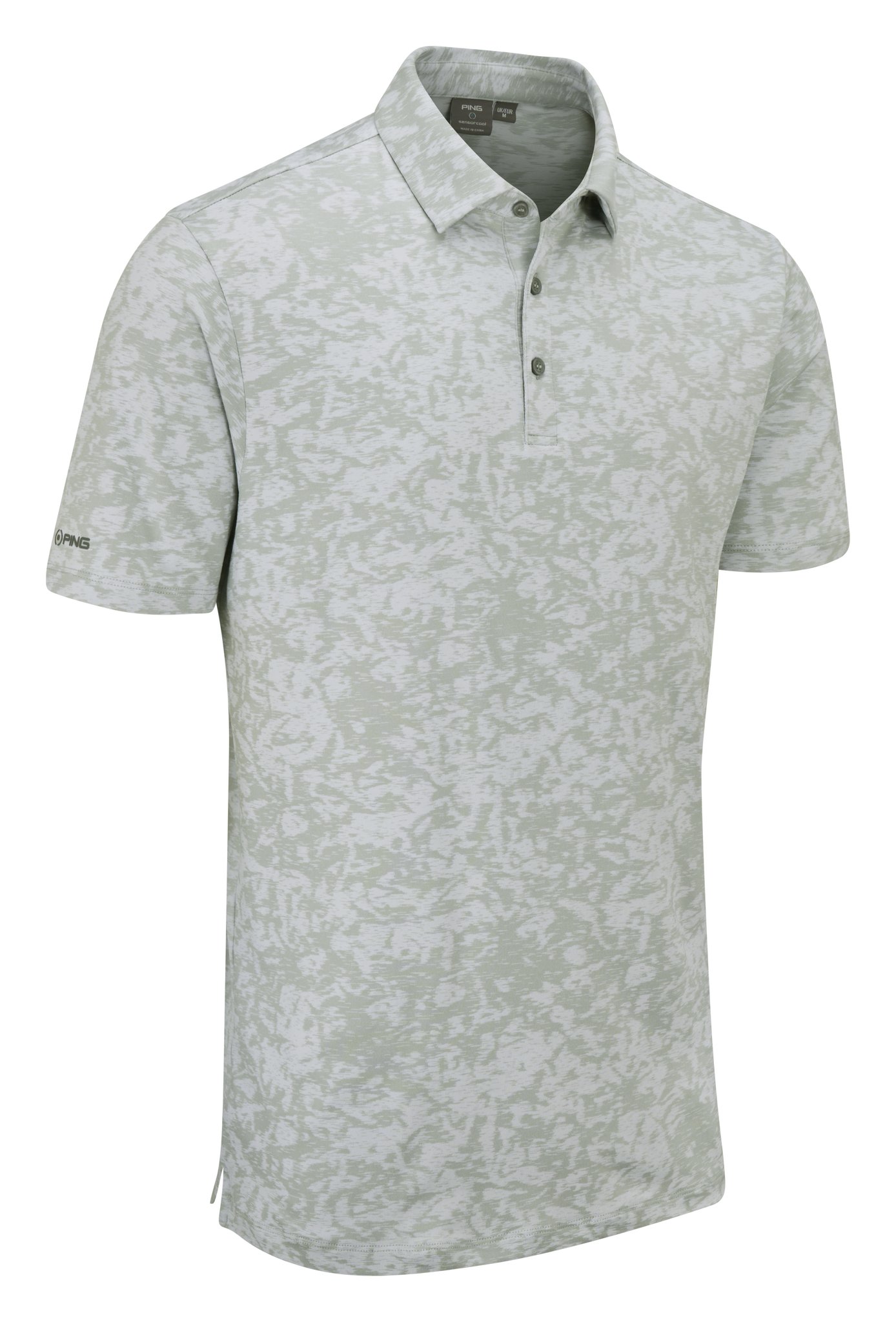 PING Marek Camo Jacquard męskie polo, silver multi