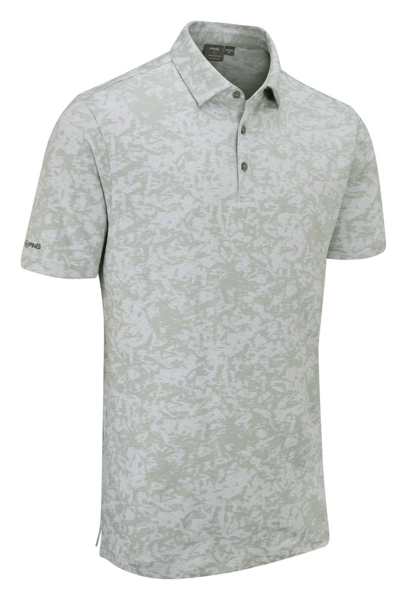 PING Marek Camo Jacquard męskie polo, silver multi