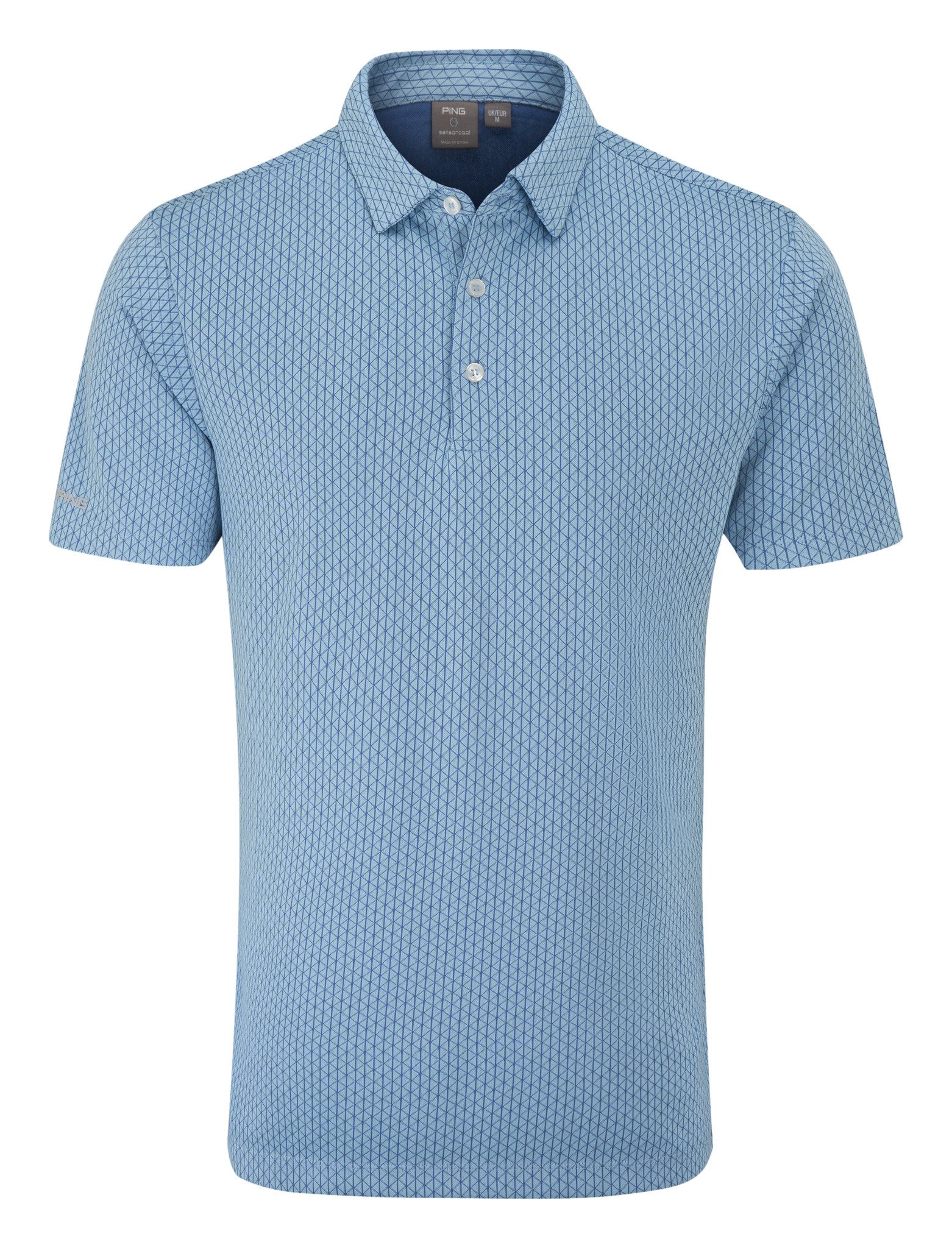PING Hershel męskie polo, dusty blue multi
