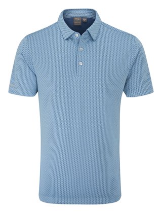 PING Hershel męskie polo, dusty blue multi