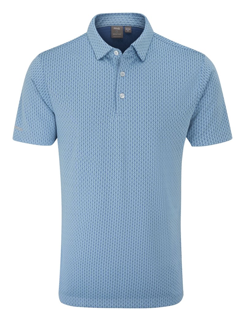 PING Hershel męskie polo, dusty blue multi