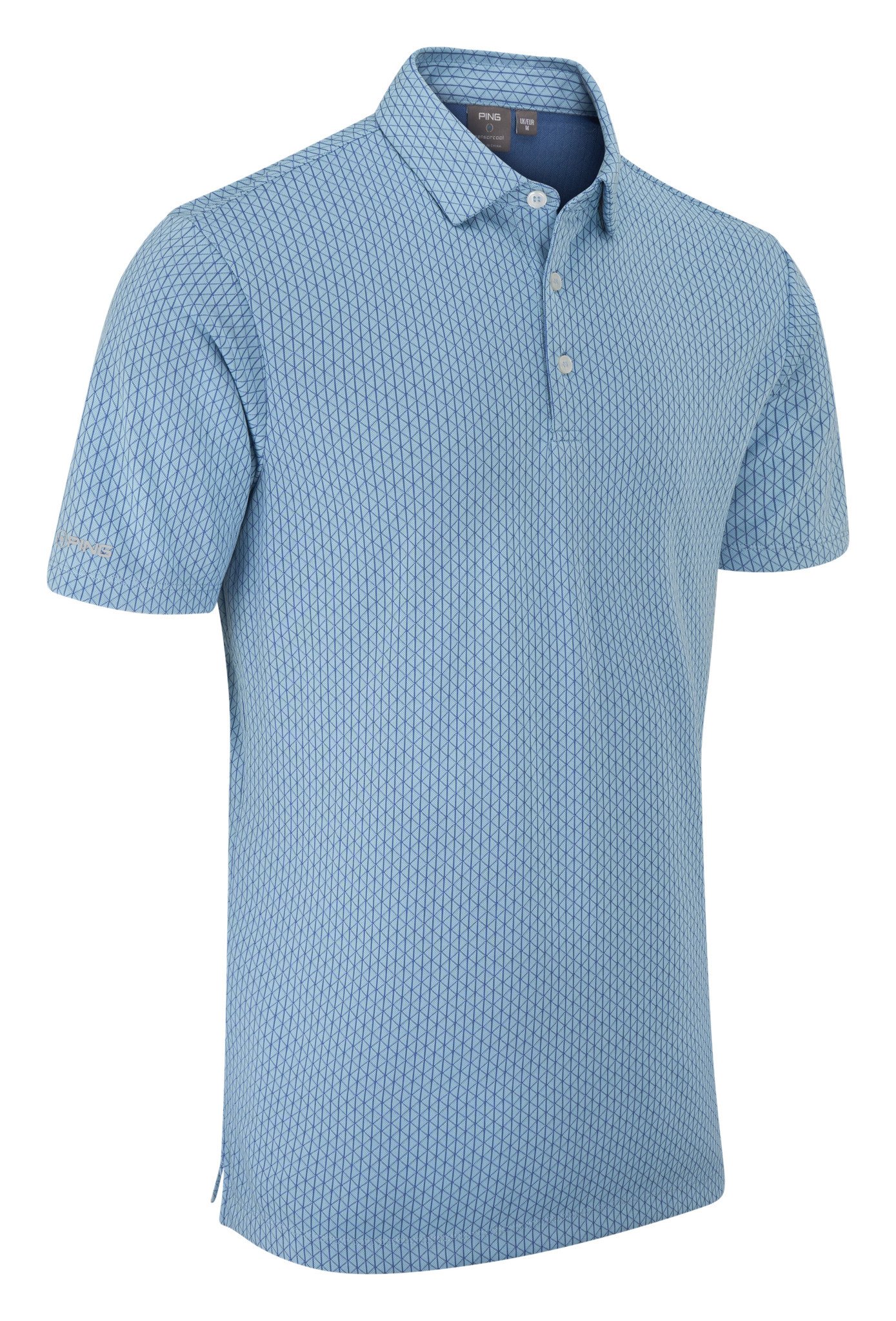 PING Hershel męskie polo, dusty blue multi