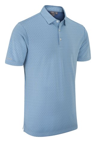 PING Hershel męskie polo, dusty blue multi