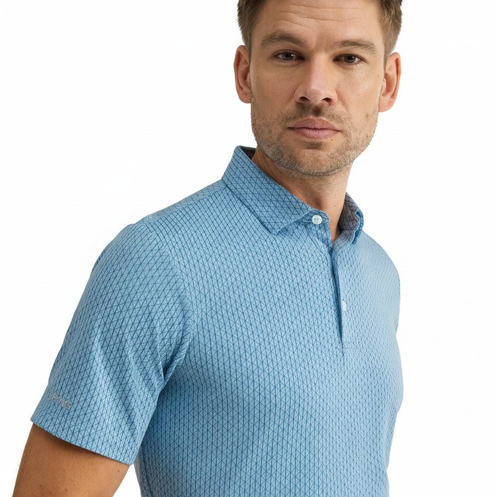 PING Hershel męskie polo, dusty blue multi