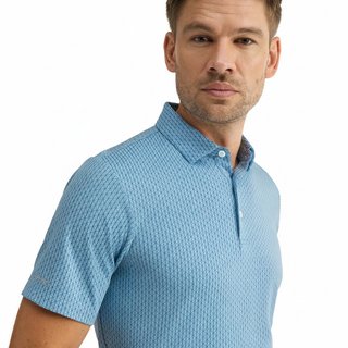 PING Hershel męskie polo, dusty blue multi