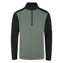 PING Ramsey half zip ribbed fleece męska bluza, laurel marl/black