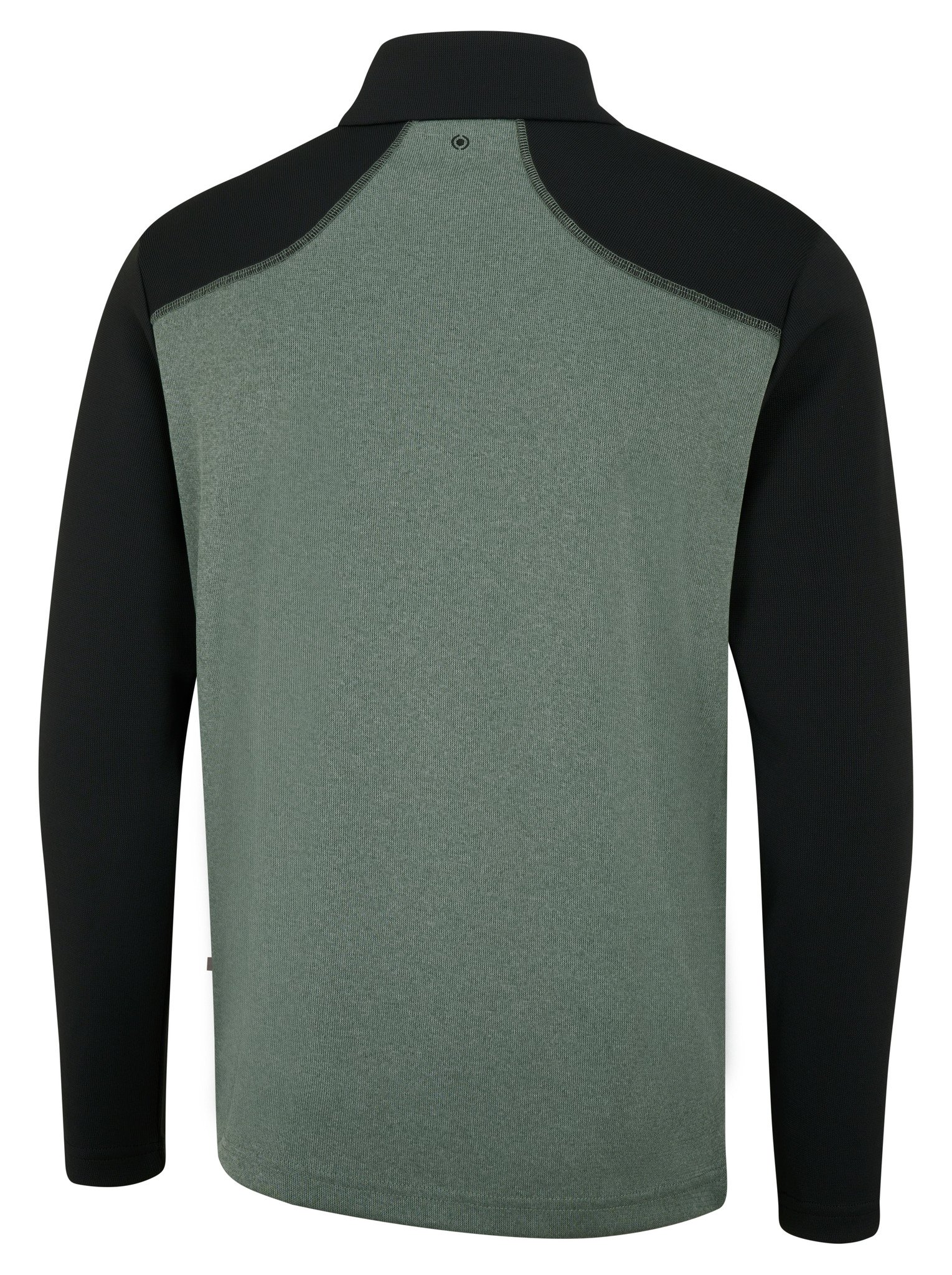 PING Ramsey half zip ribbed fleece męska bluza, laurel marl/black
