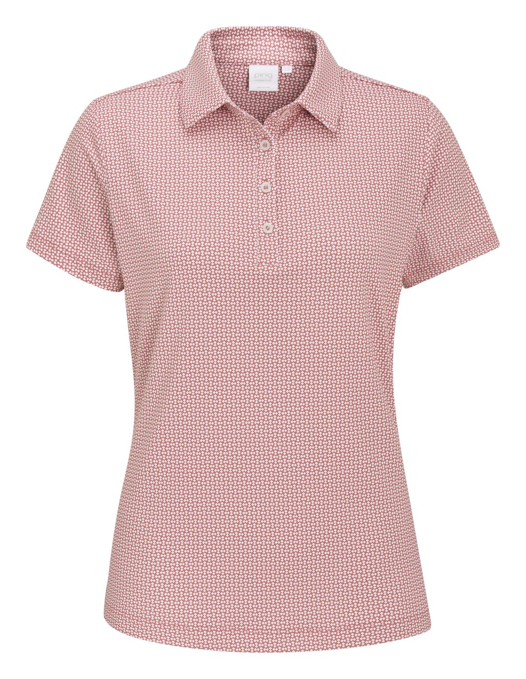 PING Mave damskie polo, coral blush/white
