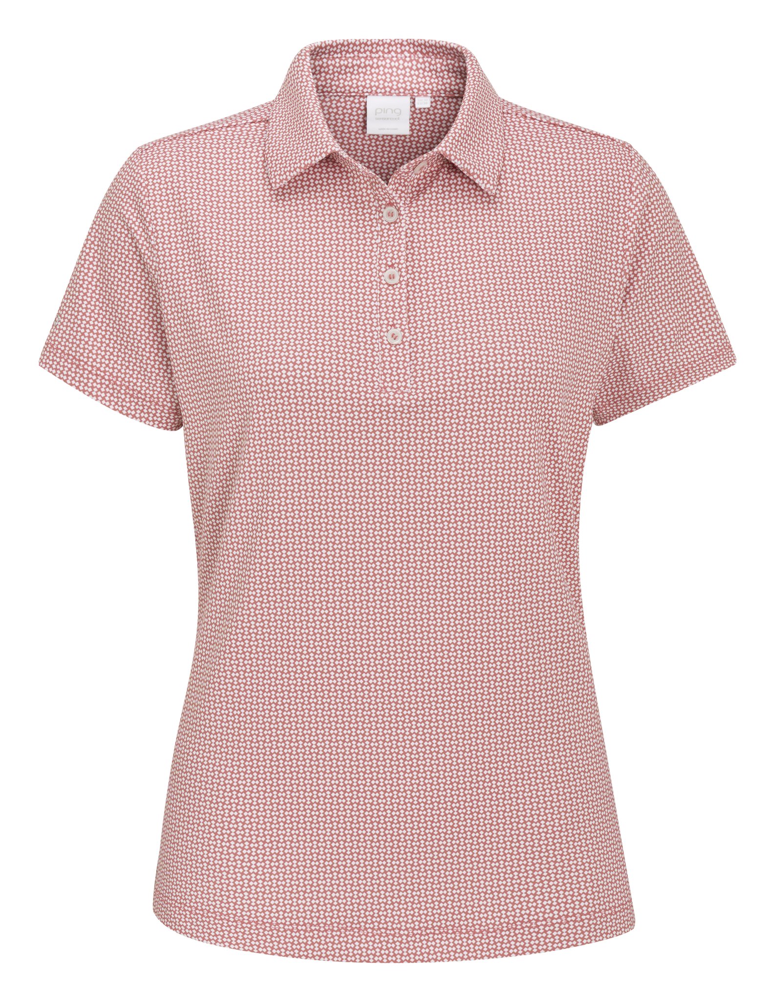 PING Mave damskie polo, coral blush/white