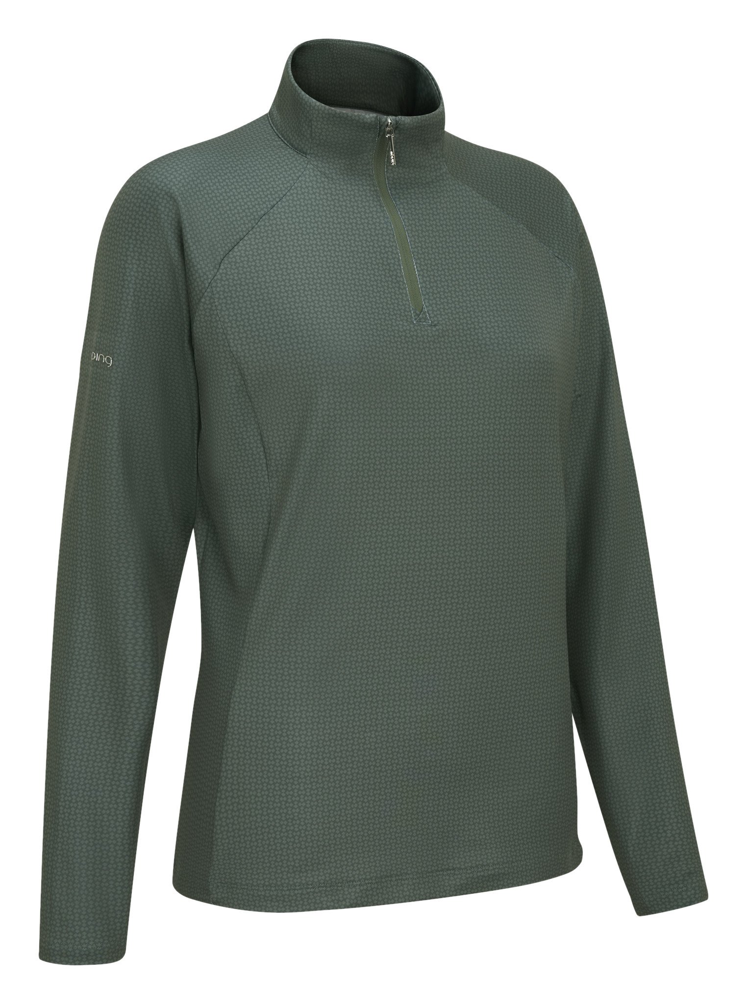 PING Jasmine Printed z długim rękawem damska koszulka, gorse green/laurel