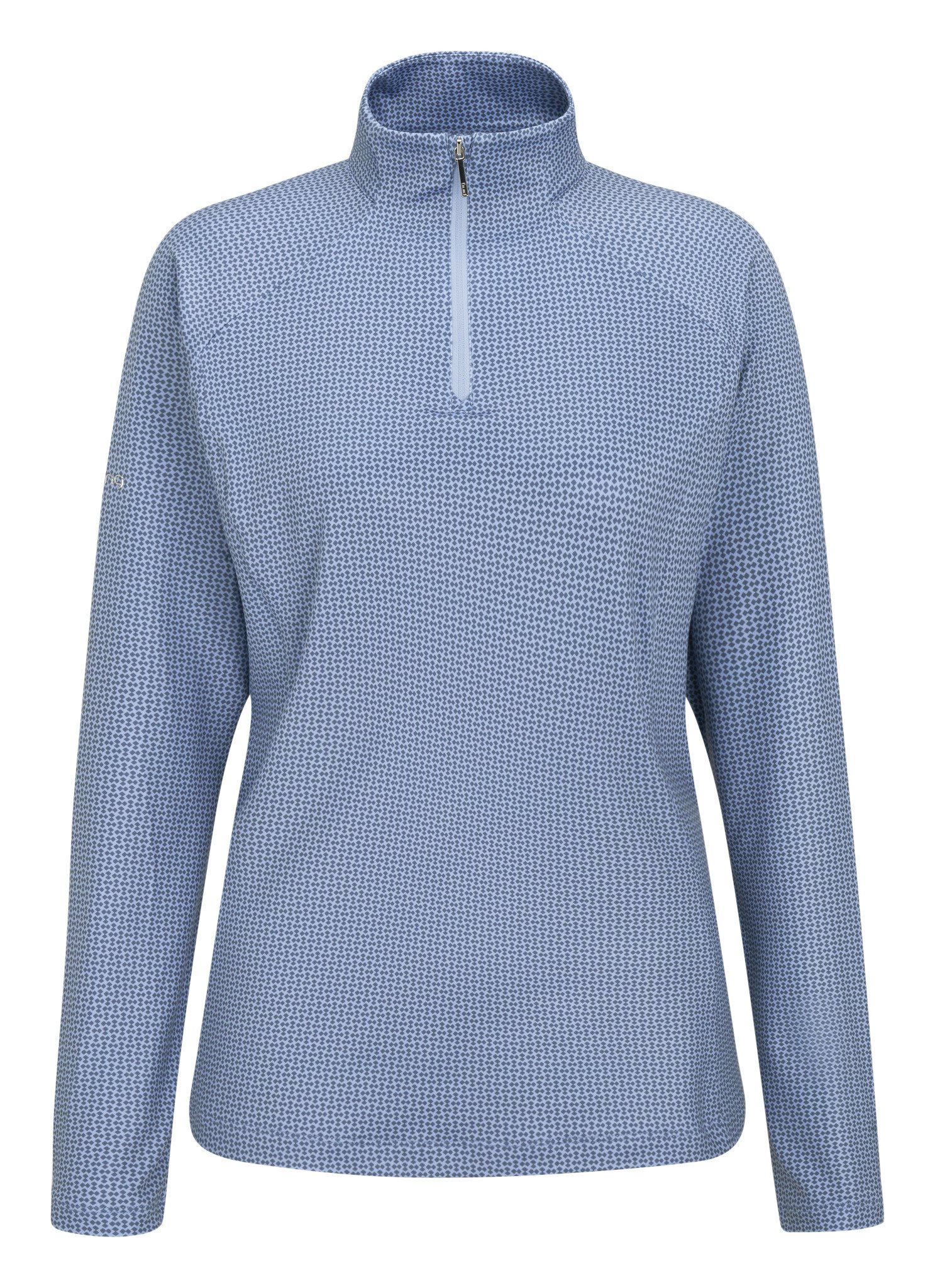 PING Jasmine Printed damska koszulka z długim rękawem, viola/blue indigo
