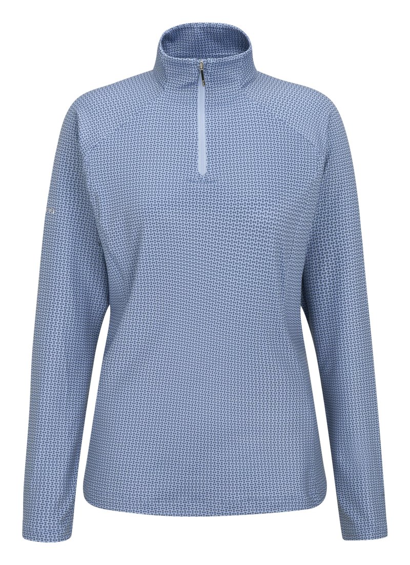 PING Jasmine Printed damska koszulka z długim rękawem, viola/blue indigo