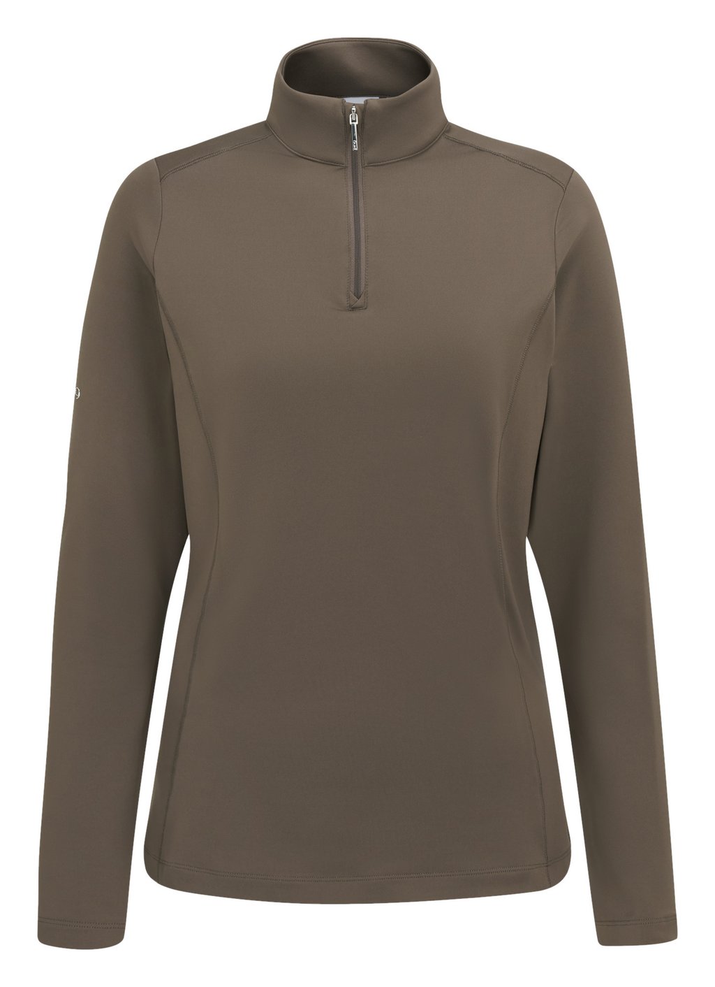 PING Aveline Half Zip damska koszulka z długim rękawem, coffee