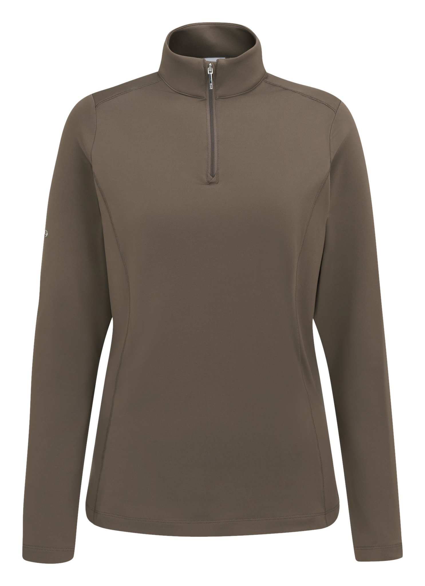 PING Aveline Half Zip damska koszulka z długim rękawem, coffee