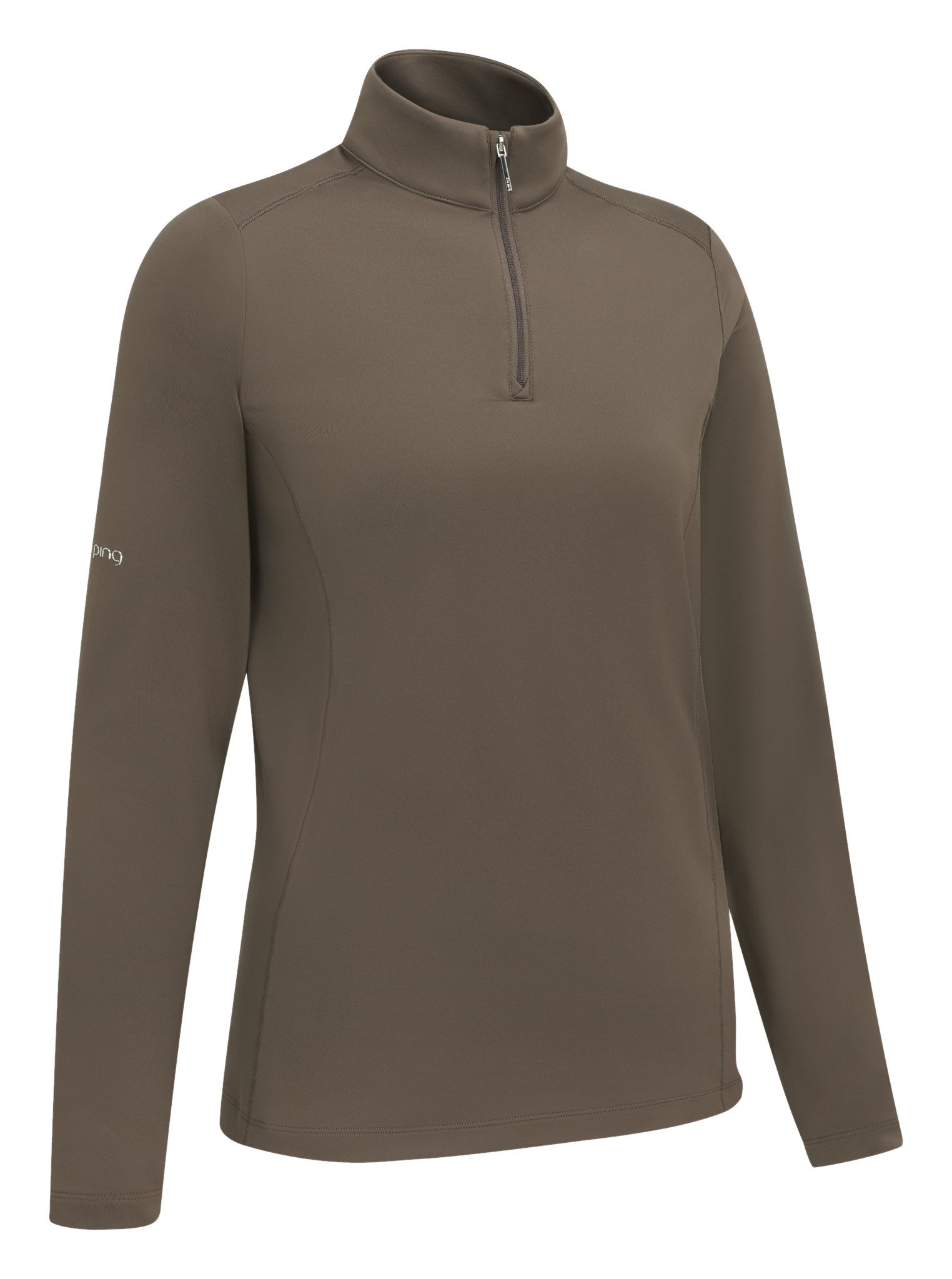 PING Aveline Half Zip damska koszulka z długim rękawem, coffee