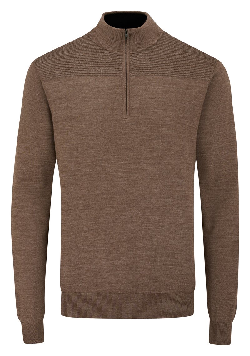 PING Dorset Quarter zip męski sweter, coffe marl