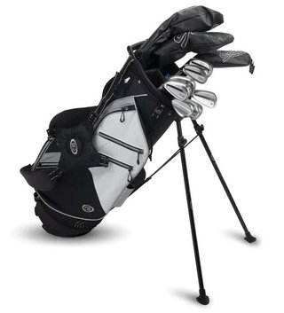 U.S. Kids Golf TS6-51 (130cm) juniorski zestaw golfowy 10-klubowy, grafit, + torba stand bag, czarny/biały/szary