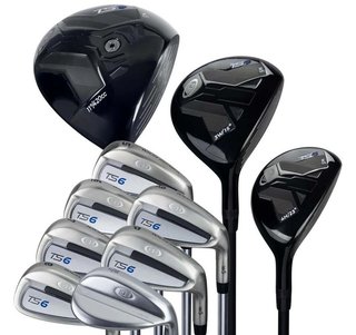 U.S. Kids Golf TS6-63 10-Club juniorski zestaw golfowy, grafit, + torba stand bag, czarny/biały/szary