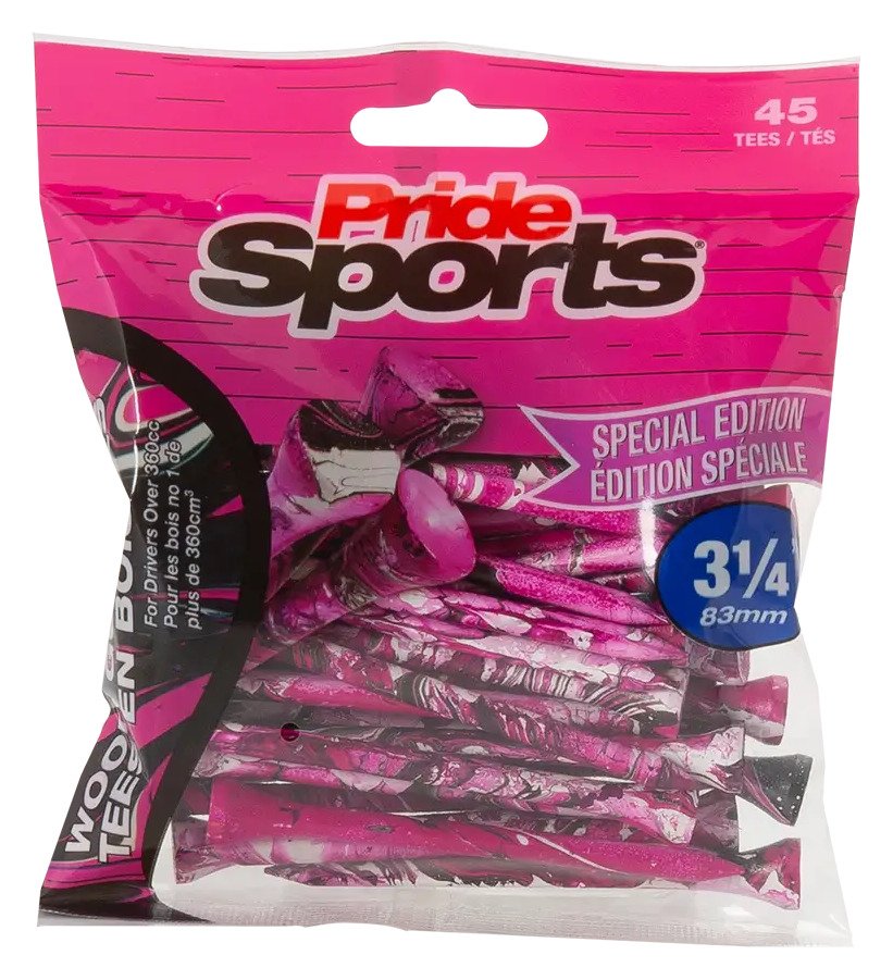 Pride Sports Special Edition Paint Splatter tee, 83 mm (3 1/4"), różowo/czarne, 45 szt.