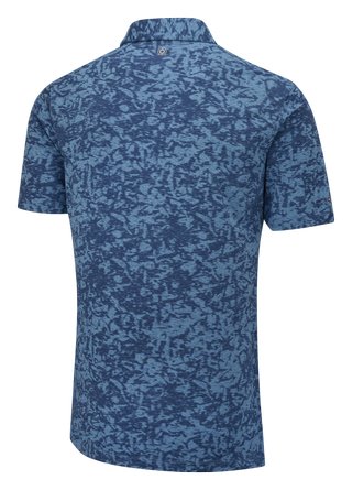 PING Marek Camo Jacquard męskie polo, infinity blue multi