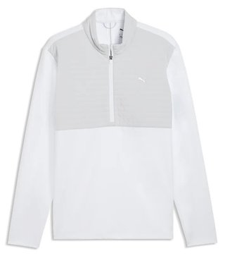 Puma Cloudspun Tech Hybrid 1/2 Zip męska kurtka, white glow/platino grey