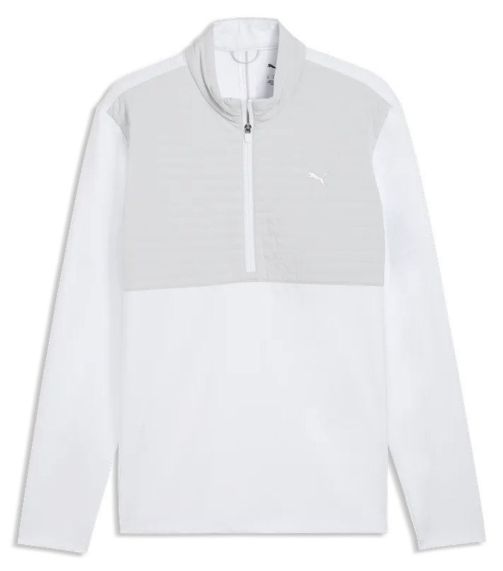 Puma Cloudspun Tech Hybrid 1/2 Zip męska kurtka, white glow/platino grey
