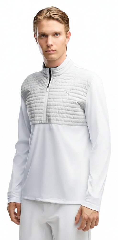 Puma Cloudspun Tech Hybrid 1/2 Zip męska kurtka, white glow/platino grey