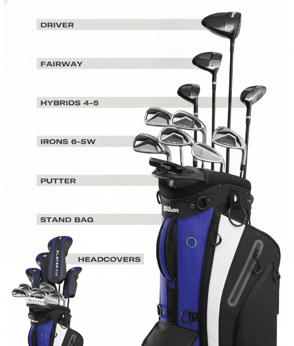 Wilson PlayerFit Premium męski zestaw golfowy, stal