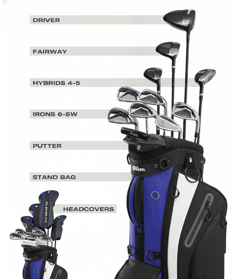 Wilson PlayerFit Premium męski zestaw golfowy, stal