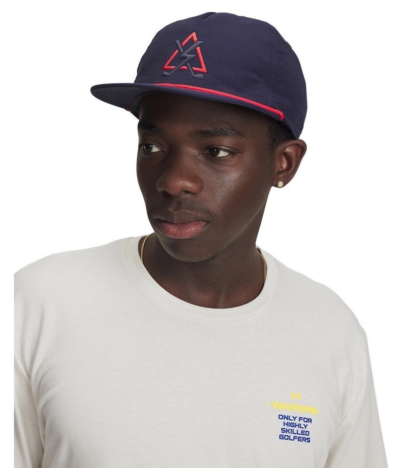 Under Armour Drive 5 Panel Hazard męska czapka z daszkiem, midnight navy/red