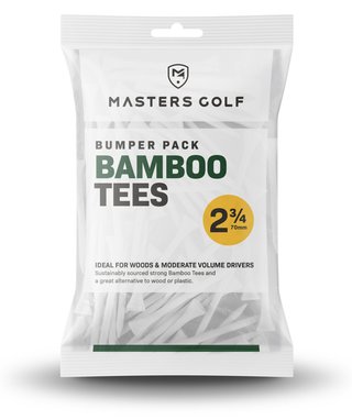 Masters Golf Bamboo Tees 70 mm (2 3/4"), Bumper Bag 110 tees, białe