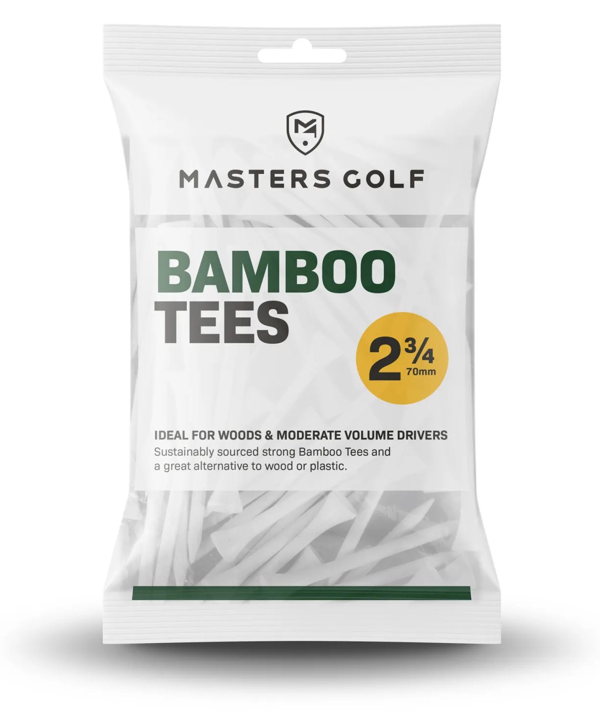 Masters Golf Bamboo Tees 70 mm (2 3/4"), 20 tees, białe