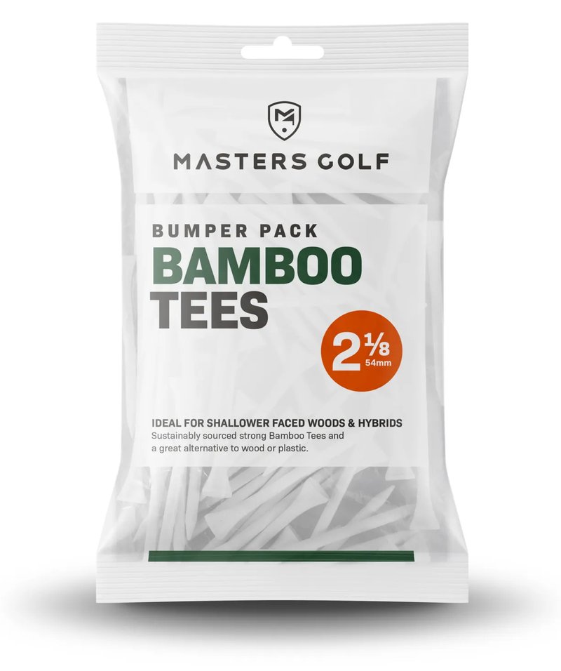 Masters Golf Bamboo Tees 54 mm (2 1/8"), Bumper Bag 130 tees, białe
