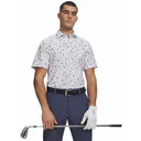 Under Armour ArmourDry Printed męskie polo, white/blue wind/midnight navy