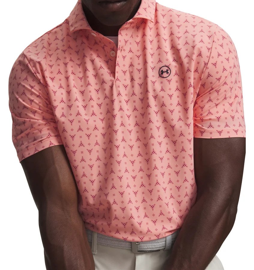 Under Armour Drive Chill Printed pánské polo, posh pink/claret