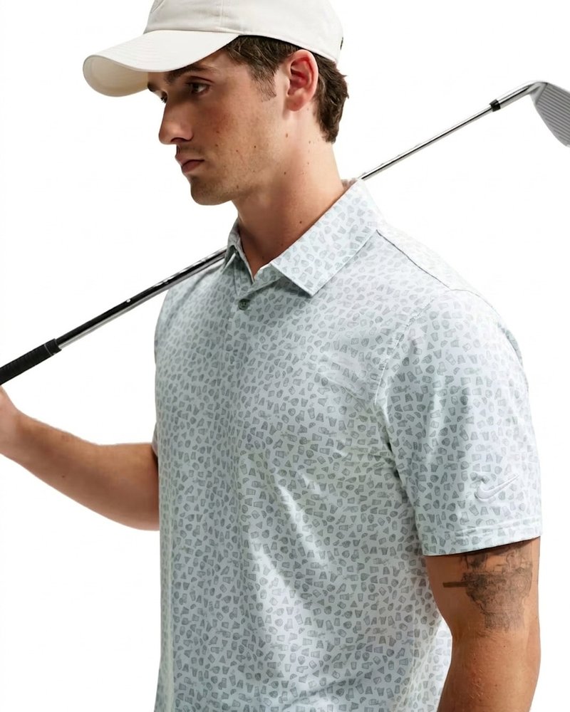 Nike Velocity Micro Print męskie polo, jade horizon/białe