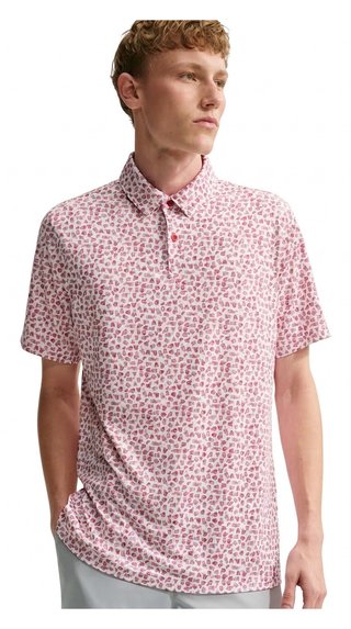 Nike Velocity Micro Print męskie polo, gym red/białe