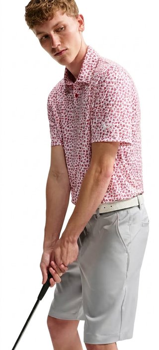 Nike Velocity Micro Print męskie polo, gym red/białe