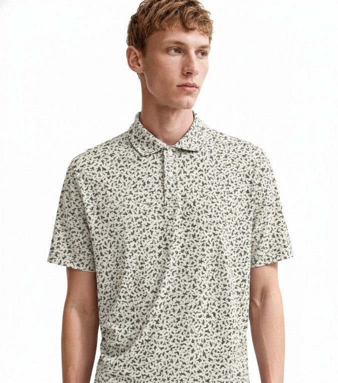 Nike Par Microprint Birds męskie polo, light orewood brown