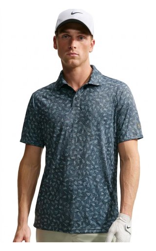 Nike Par Dri-FIT Grass Print męskie polo, czarne