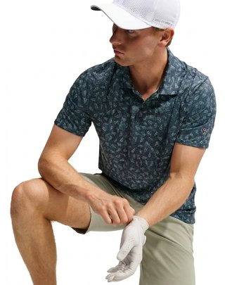 Nike Par Dri-FIT Grass Print męskie polo, czarne