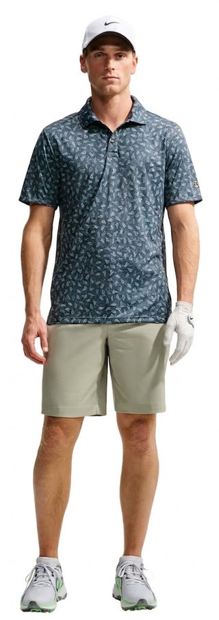 Nike Par Dri-FIT Grass Print męskie polo, czarne