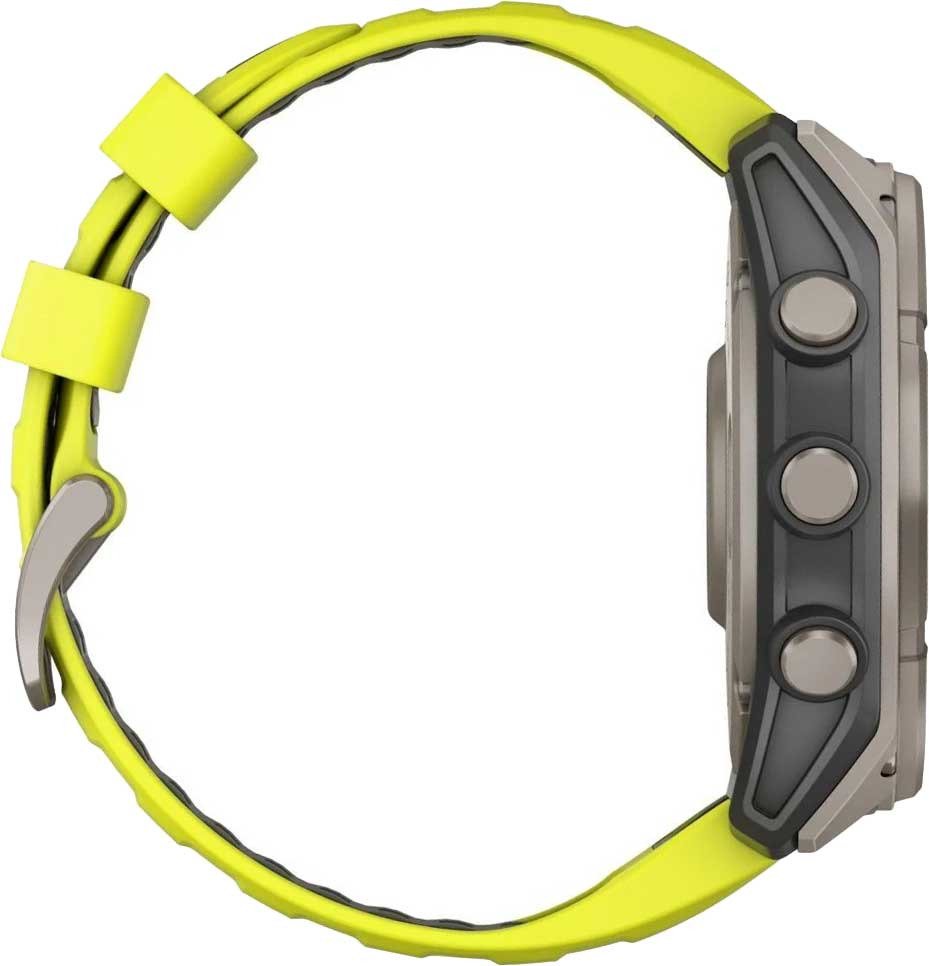 Garmin fenix® 8 – 51 mm, Solar, Sapphire, Titanium with Yellow/Graphite silicone band