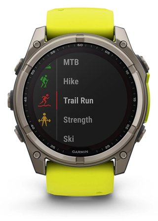 Garmin fenix® 8 – 51 mm, Solar, Sapphire, Titanium with Yellow/Graphite silicone band